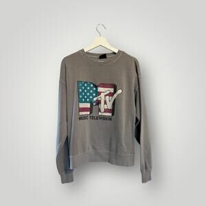 MTV American Flag Oversized Sweatshirt size XXS